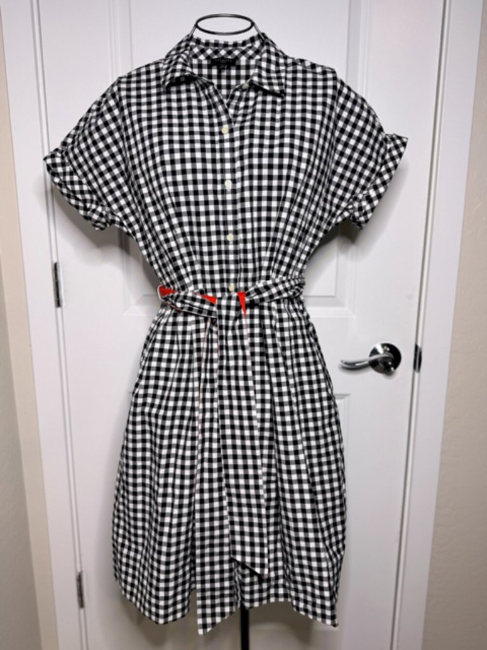 Talbots Gingham Cuffed Sleeve Shirt Dress, Size 6p - Picture 5 of 10